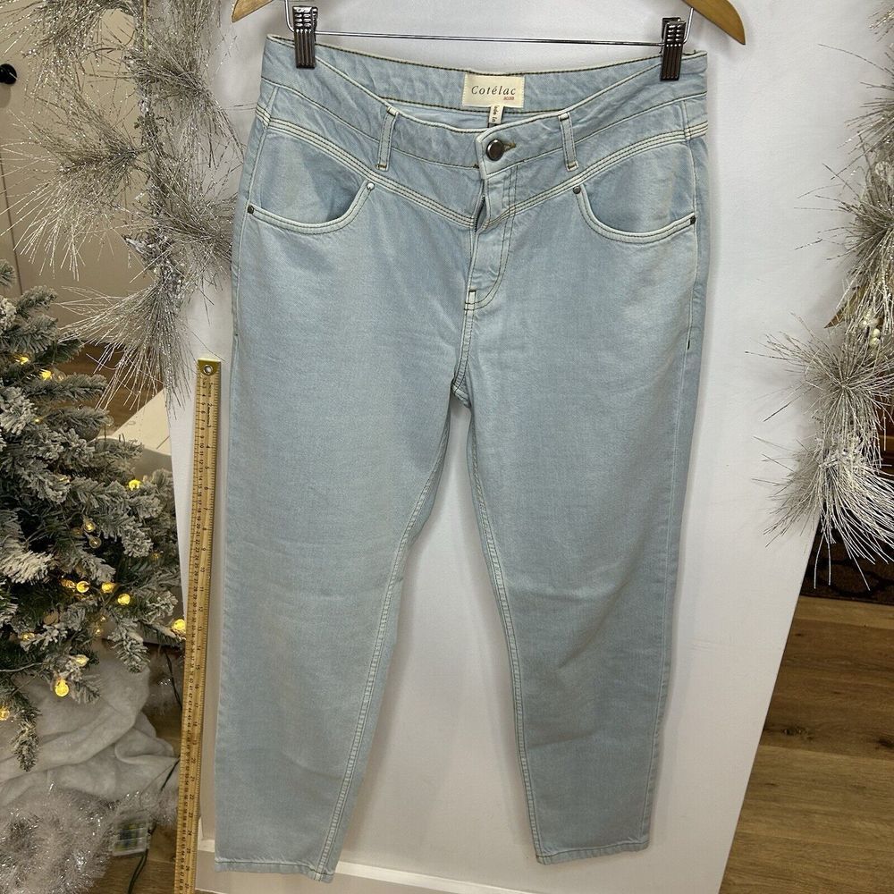 Cotelac‎ Woman's 1 Distressed Jeans Organic Cotton Slim Mid Rise Denim Stretch
